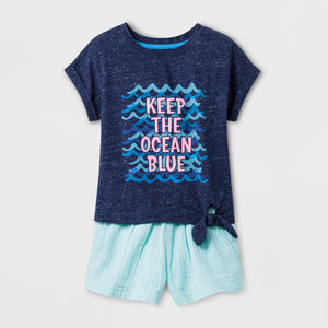 Girls Outfit Cat & Jack New Shorts and Shirt New